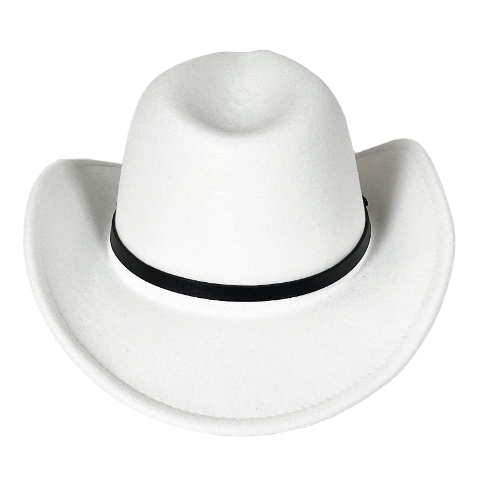 Women Men Cowboy Cowgirl Hats Felt Wide Brim Western Hat with Belt Buckle