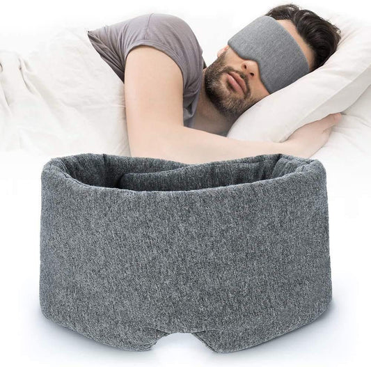 100% Handmade Cotton Sleep Mask Blackout - Comfortable & Breathable Eye Mask for Sleeping Adjustable Blinder Blindfold Airplane with Travel Pouch - Best Night Companion Eyeshade for Women Men Kid