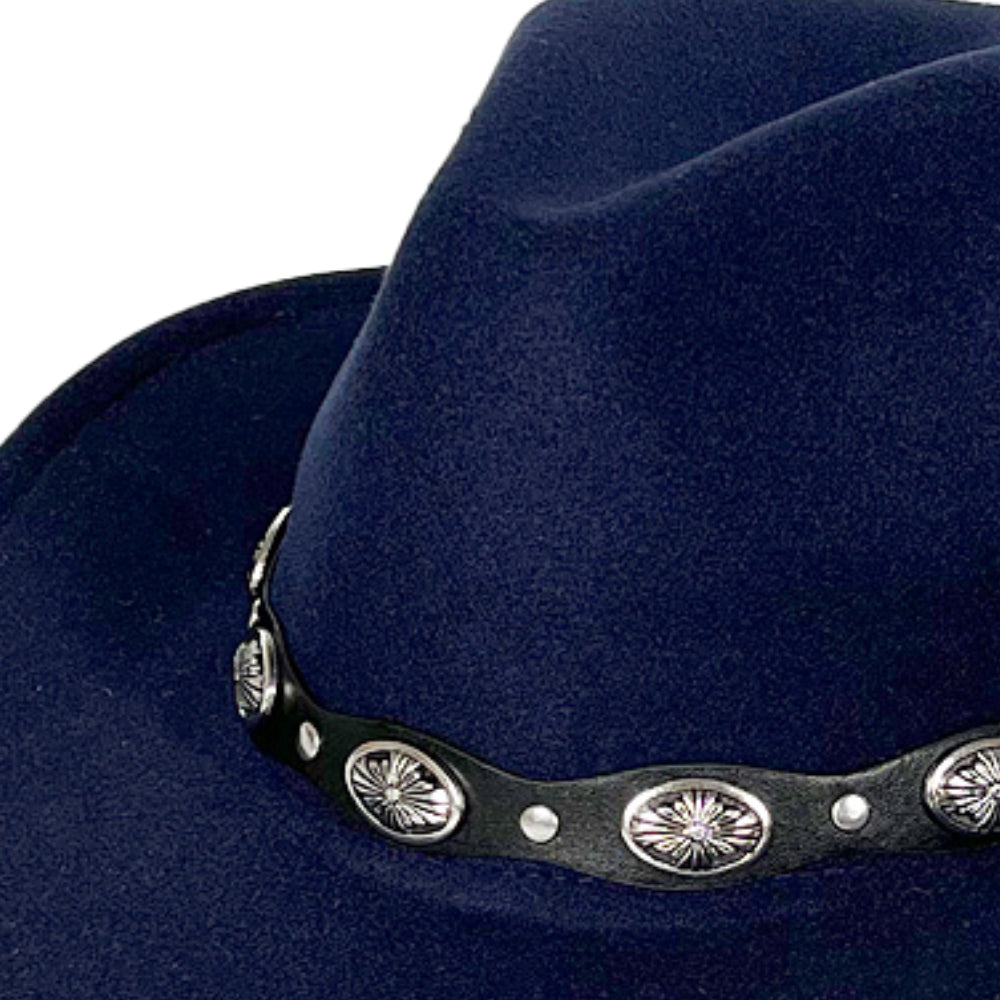 Women Men Cowboy Cowgirl Hats Felt Wide Brim Western Hat with Belt Buckle