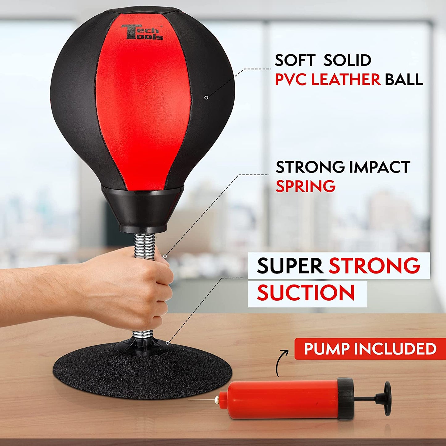 Desktop Punching Bag - Suctions to Your Desk, Heavy Duty Stress Relief Boxing Bag, Funny Office White Elephant Gifts for Boss or Coworker