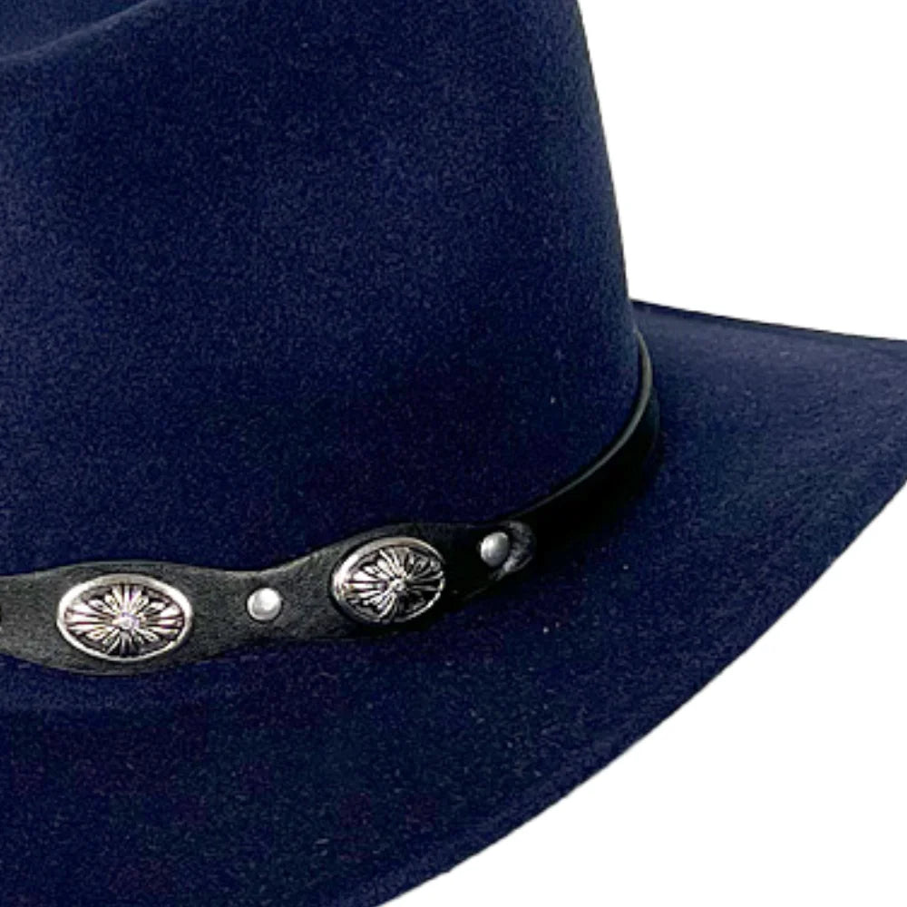 Women Men Cowboy Cowgirl Hats Felt Wide Brim Western Hat with Belt Buckle