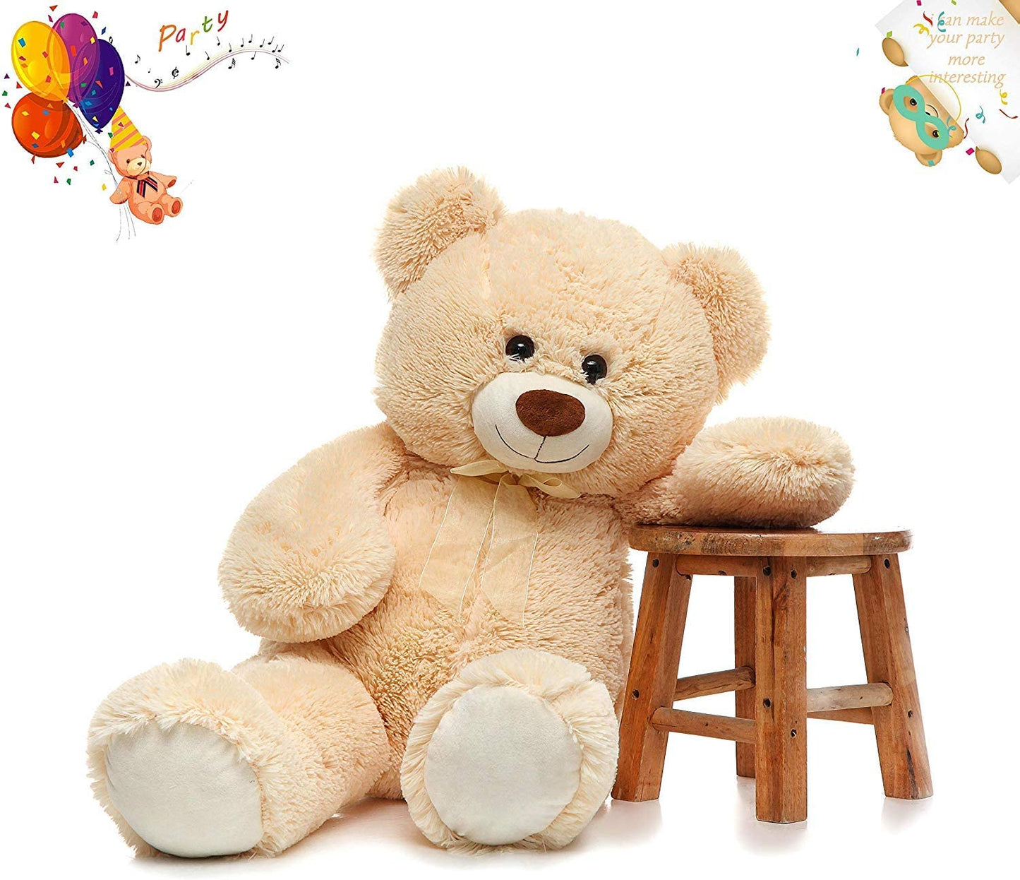 36 Inch Big Teddy Bear Cute Giant Stuffed Animals Soft Plush Bear for Girlfriend Kids, Beige