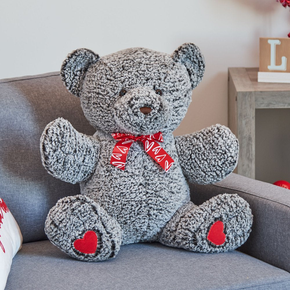 Valentine’S Day Teddy Precious Plush Toy, Gray Bear