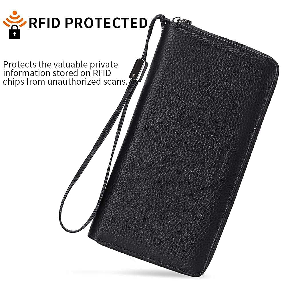 Women Leather Wallets RFID Blocking Zip around Credit Card Holder Phone Clutch for Anniversary, Birthday, Valentines Day, Mother’s Day, Gift for any occasion 