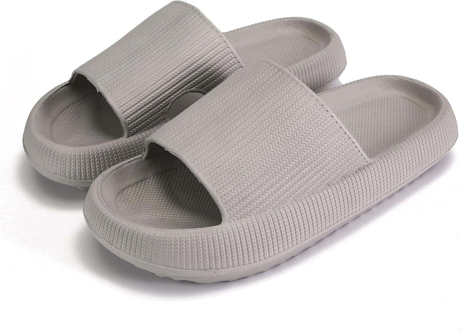 Cloud Slippers for Women and Men, Pillow House Slippers Massage Shower Bathroom Non-Slip Soft Comfy Thick Sole Platform Quick Drying Open Toe Home Cushion Slide Sandals for Indoor & Outdoor