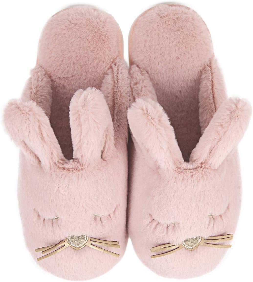 Bunny Slippers for Women Fuzzy Cute Animal Memory Foam Indoor House Slippers Easter Thanksgiving Christmas Slippers Gifts