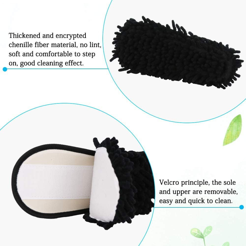 Cow Pattern Microfiber Mop Slippers Shoes Detachable House Floor Dust Cleaning Tool