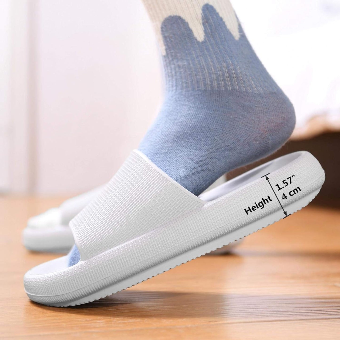 Pillow Slippers Eva Open Toe Super Soft Sole Home Slippers Cloudfeet Ultra-Soft Slippers Non Slip Thick Sole Sandals Quick Dry Shower Summer Slippers for Men &Women