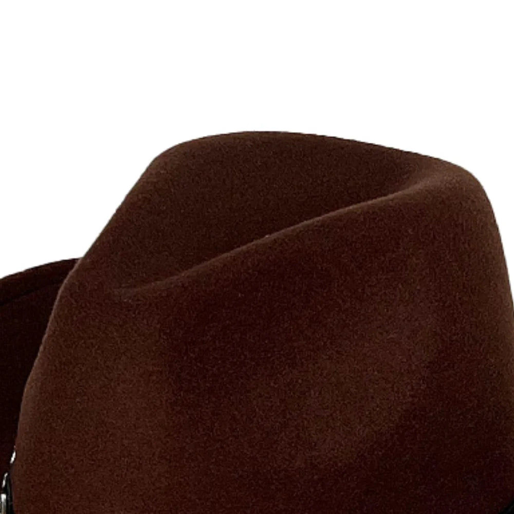 Women Men Cowboy Cowgirl Hats Felt Wide Brim Western Hat with Belt Buckle