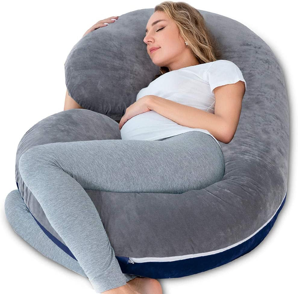 Pregnancy Pillow,Maternity Body Pillow for Sleeping,C Shaped Body Pillow for Pregnant Women with Removable Velvet Cover