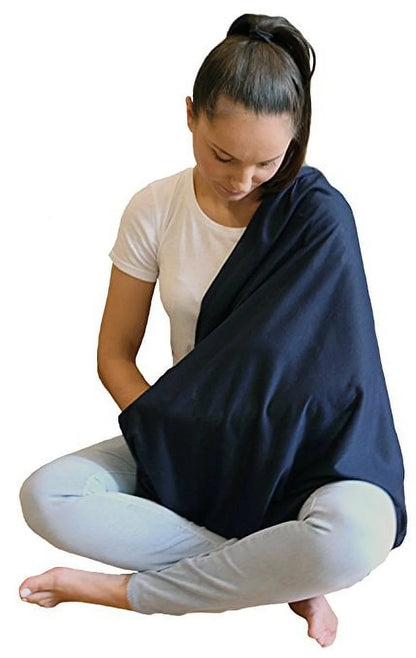 Infinity Nursing Scarf Nursing Cover for Breastfeeding Privacy in Navy Blue