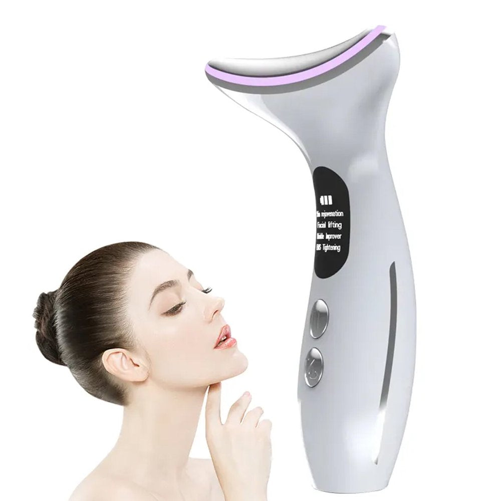 Facial Neck Massager for Skin Care Electric Face Neck Lifting Massager with 45℃ Heat & 3 Massage Modes for Wrinkles Facial Massager