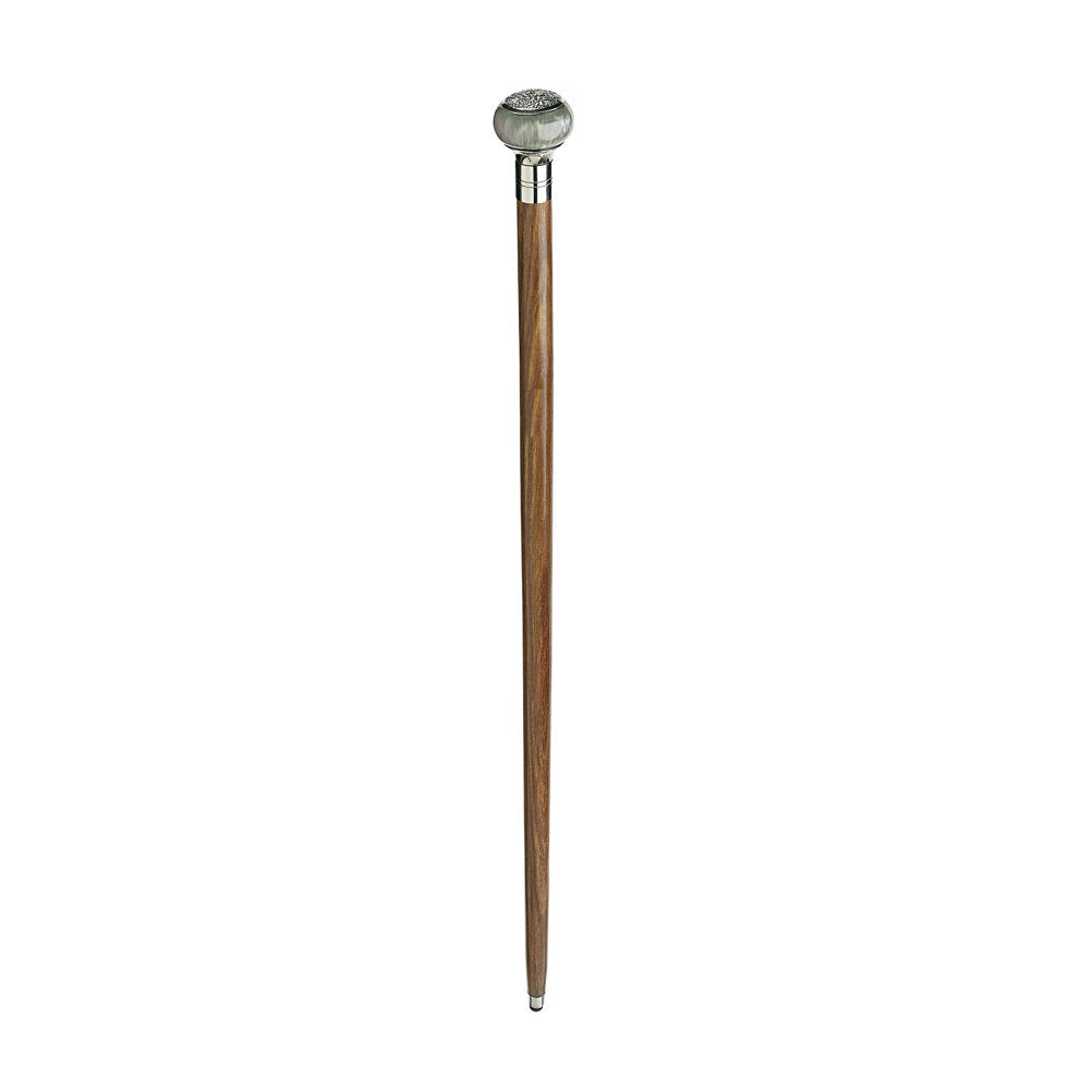 Gentleman'S Choice: Blue-Gray Sphere Solid Hardwood Walking Stick