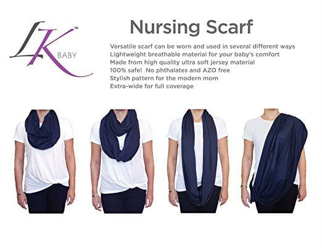 Infinity Nursing Scarf Nursing Cover for Breastfeeding Privacy in Navy Blue