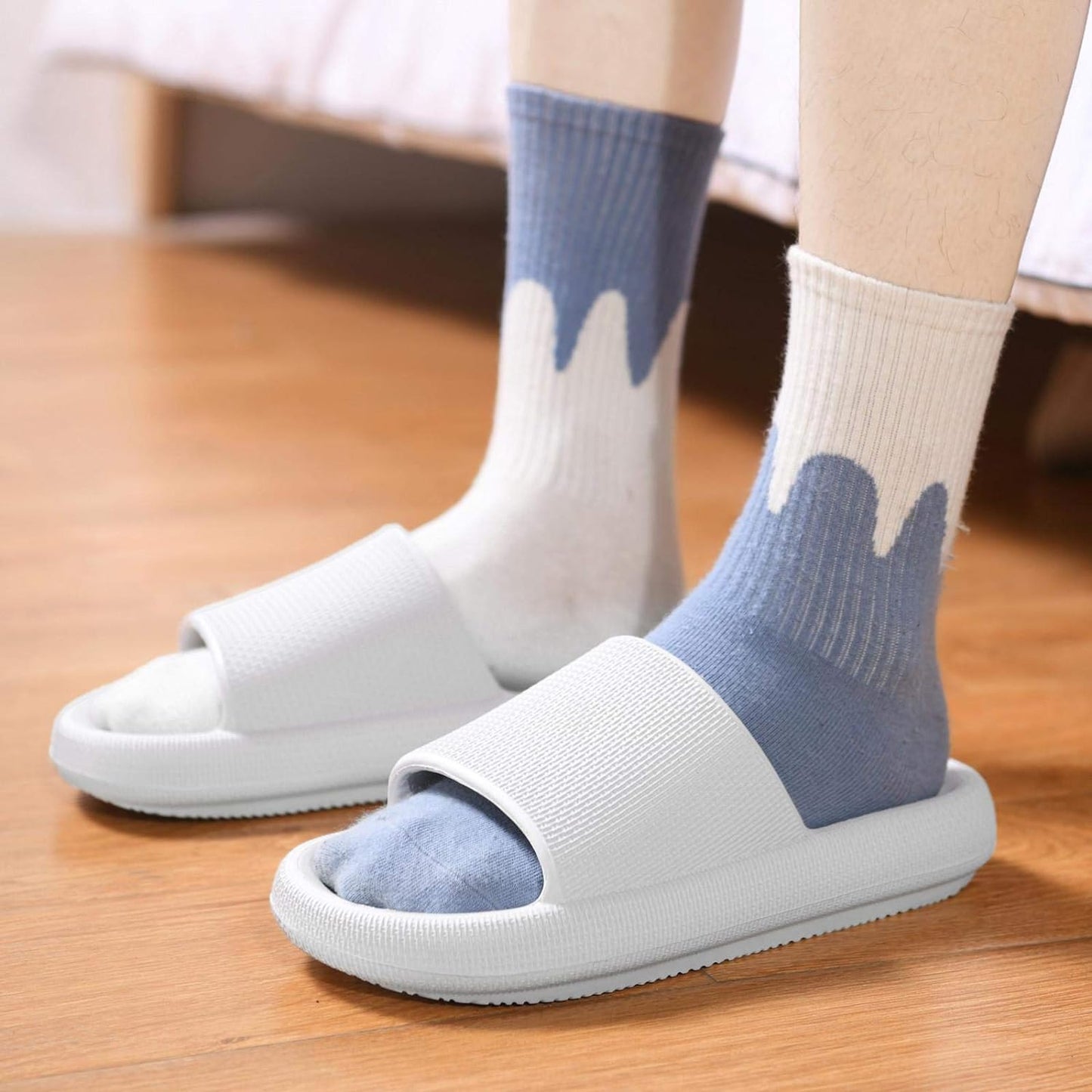 Pillow Slippers Eva Open Toe Super Soft Sole Home Slippers Cloudfeet Ultra-Soft Slippers Non Slip Thick Sole Sandals Quick Dry Shower Summer Slippers for Men &Women