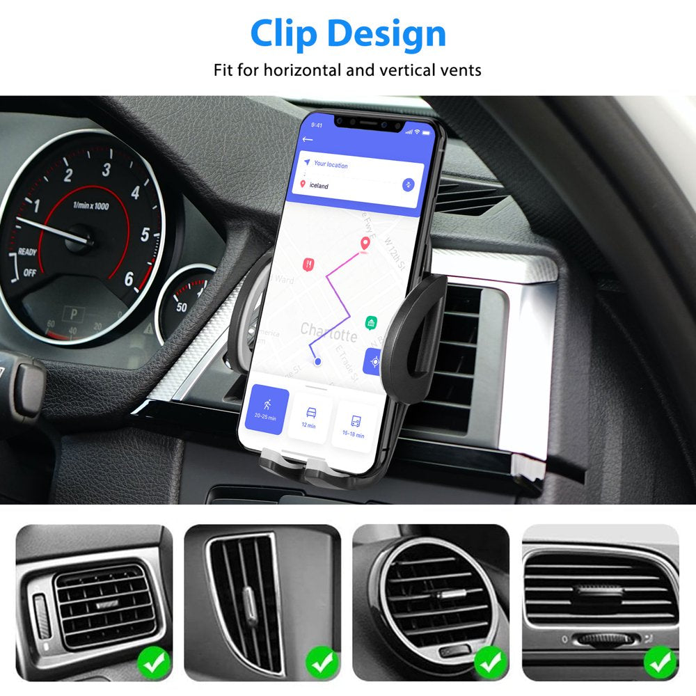 Car Mount, Air Vent Car Holder, Car Phone Mount Fit for Iphone 13, 12, 12 Pro, 12 Pro Max, 11 XS X 8, Android Cell Phones, Phone Holder for Car, Universal Air Vent Mount for Men Women