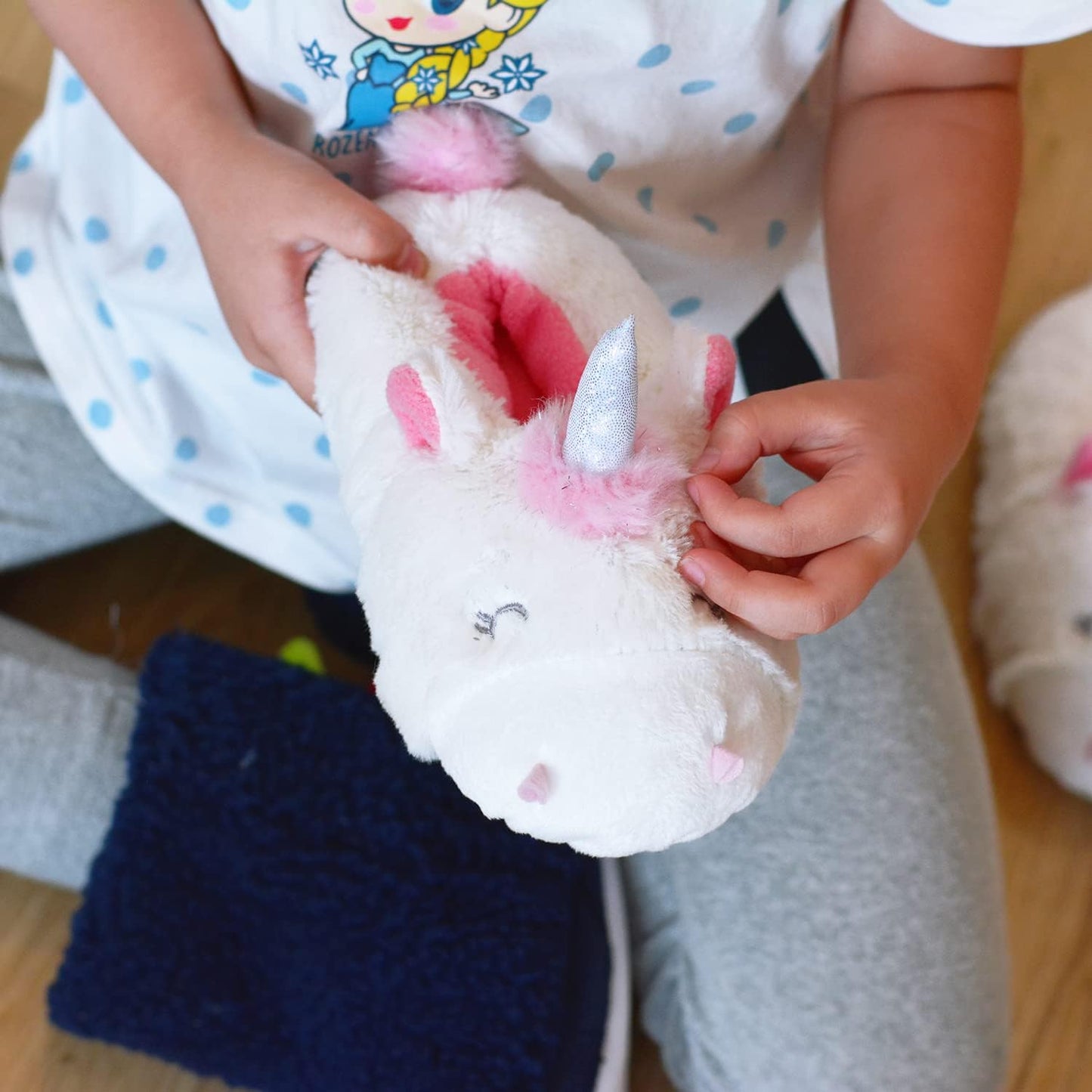 Girls Unicorn Slippers for Toddler Kid Comfortable Wave-Like Cozy Soft House Slippers for Toddler Girl