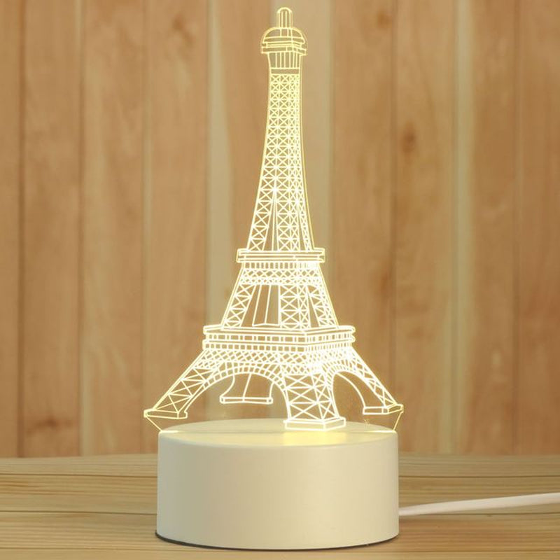 Creative 3D Night Lamp Acrylic Desktop Nightlight Boys and Girls Holiday Gift Decorative Night Lamp Bedroom Bedside Table Lamp