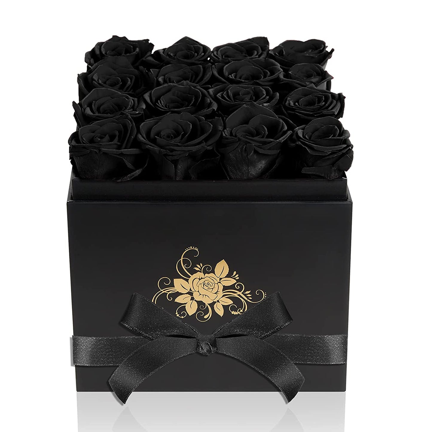 Luxury Preserved Roses in a Box, Black Real Roses Valentines Day Gifts for Her, Birthday Gifts for Women, for Wife