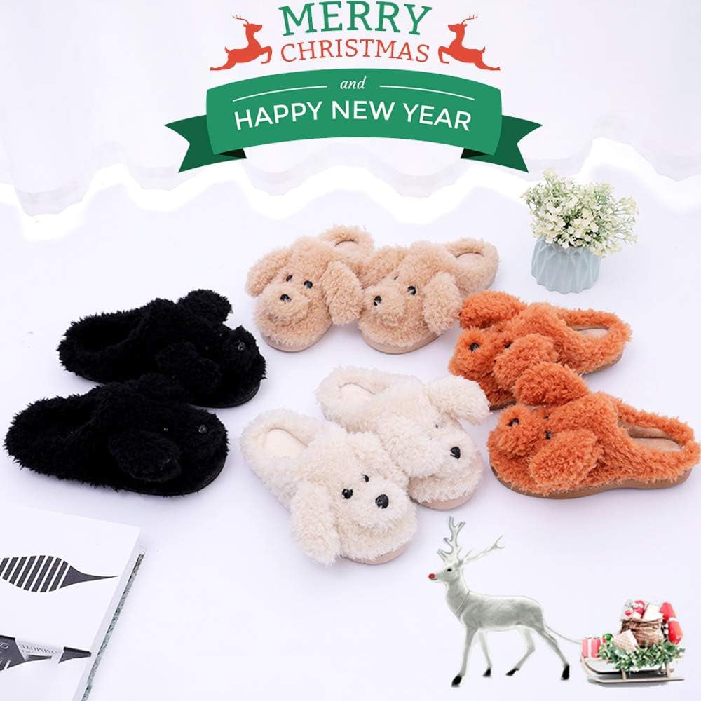 Women'S Cute Animal Slippers Warm Memory Foam Winter Slippers Soft Fleece Plush House Slippers Indoor Outdoor