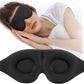 3D Sleep Mask for Side Sleeper, 100% Light Blocking Sleeping Eye Mask for Women Men, Contoured Cup Night Blindfold, Luxury Eye Cover Eye Shade with Adjustable Strap for Travel, Nap, Meditation, Black