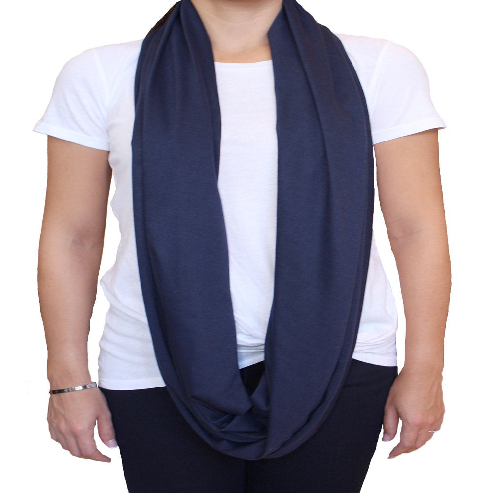 Infinity Nursing Scarf Nursing Cover for Breastfeeding Privacy in Navy Blue