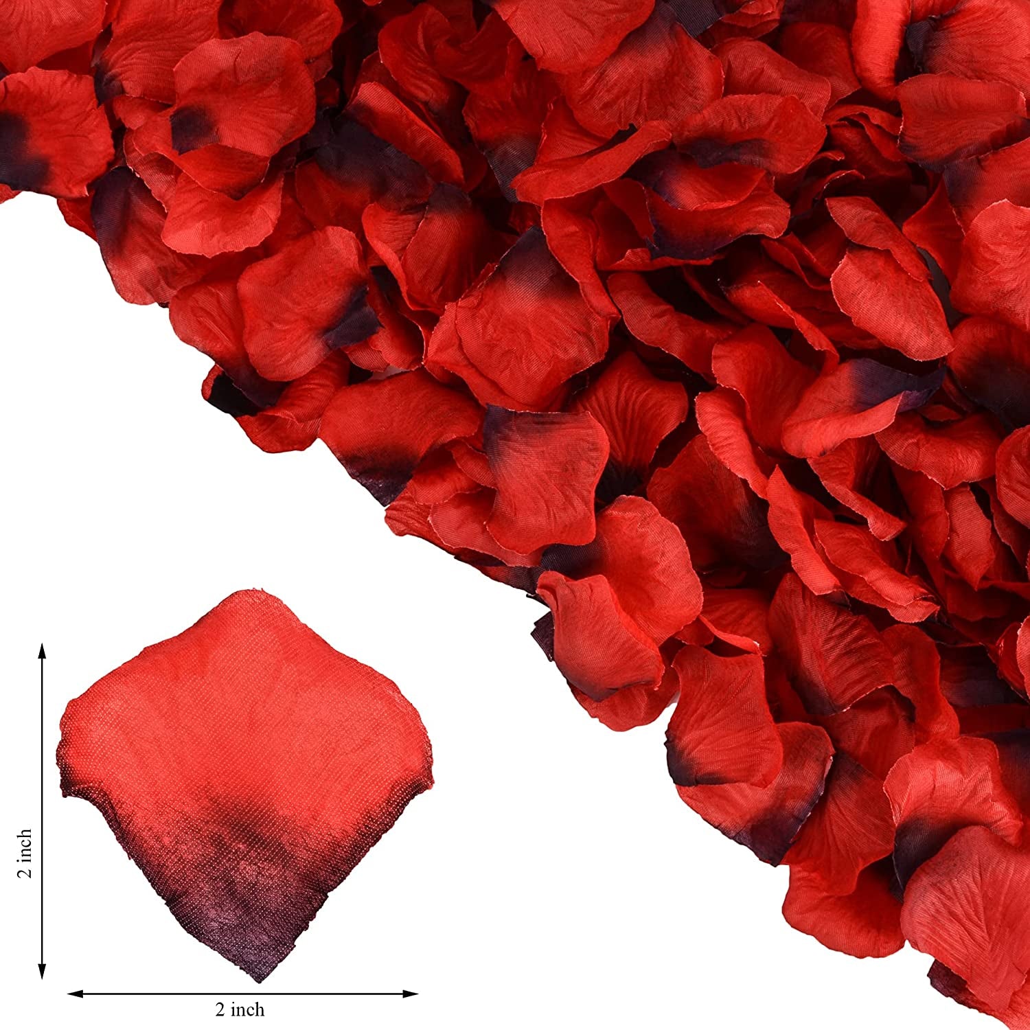 1200 Pieces Separated Artificial Rose Petals, Fake Non-Woven Fabrics Flower Petals for Mother’s Day, Romantic Night, Wedding, Party, Events, Valentine Day, Decoration, Bulk(Dark Red and Burgundy)