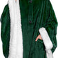 Angel Wrap Hooded Blanket, Sherpa Lined Wearable Blanket Women, Cozy Poncho Wrap Throw for Adult, Plush Warm Cape Shawl with Pockets Hood, Gift for Wife Mother, Emerald Green