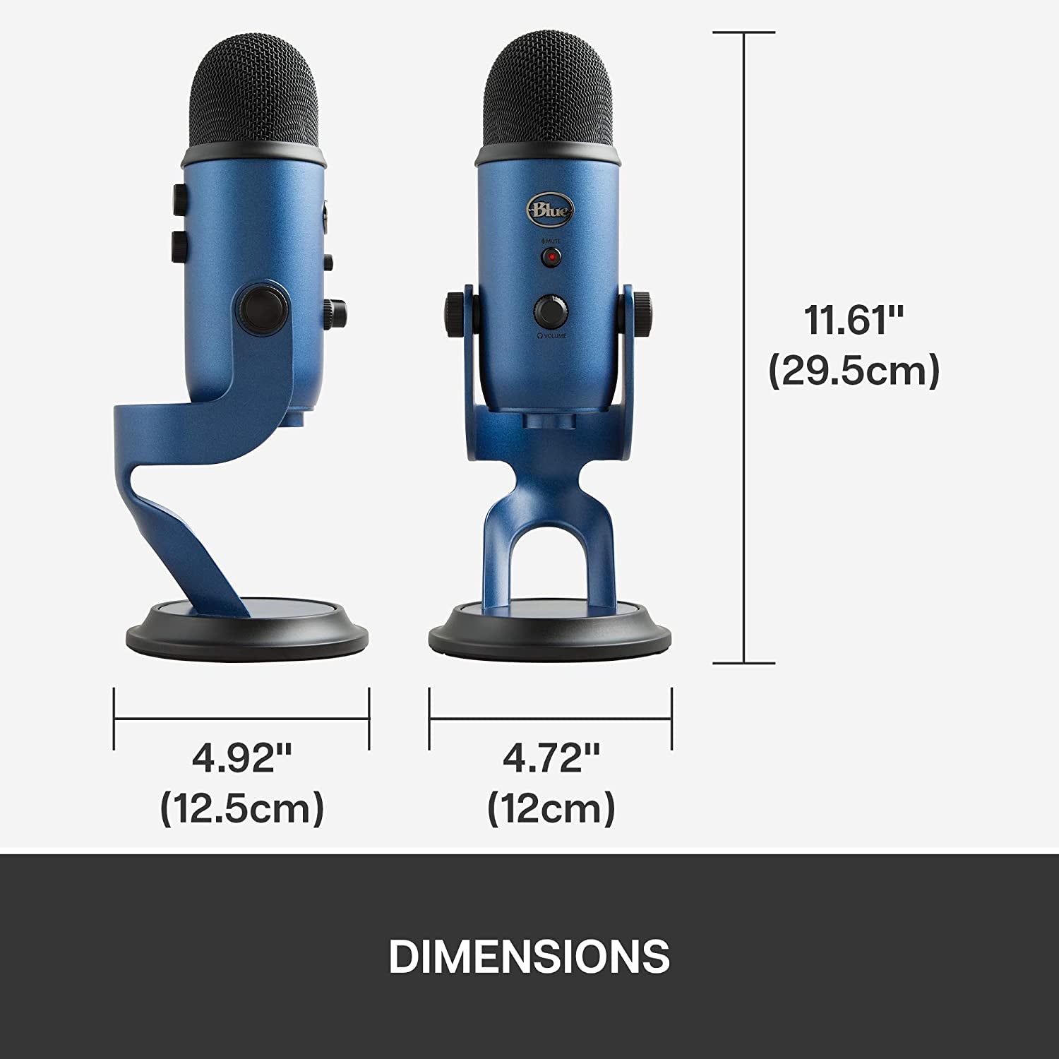 Logitech  Yeti USB Microphone - for Gaming, Streaming, Recording - Studio Quality Sound, 4 Polar Patterns, Plug & Play - Midnight